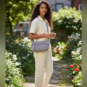 Vintage Ralph Lauren Houndstooth shoulder cross body bag.